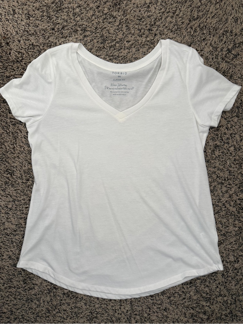 torrid White V-Neck Short Sleeve Tee